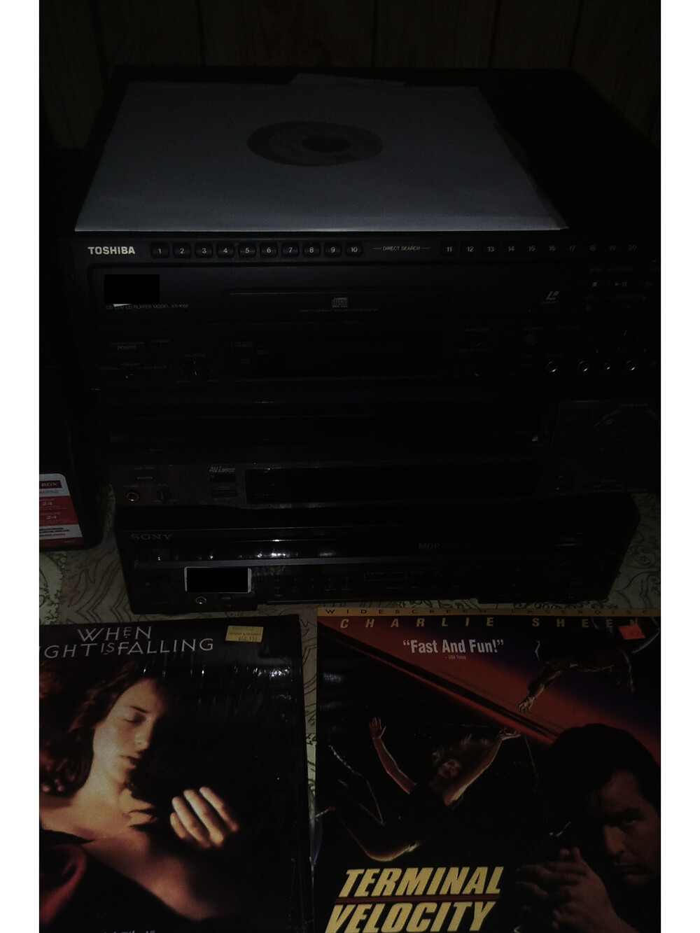 Lot of 3 Laserdisc Players Sony Toshiba & Discs